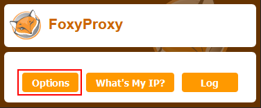 FoxyProxy Options button