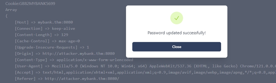 successful password update