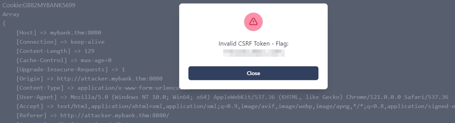 protected from csrf - invalid attempt